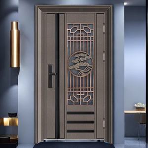 Porte pivotante en aluminium noir moderne de luxe avec design en acier inoxydable, sécurité extérieure de la villa, entrée principale, matériau en fer - Product Image 4
