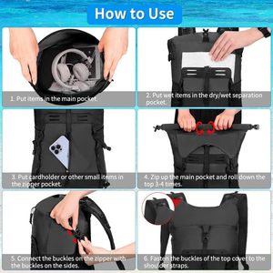 Mochila Táctica de Entrenamiento para Exteriores con Separación Seca y Húmeda, Impermeable, para Deportes Casuales, para Jugadores de Fútbol y Baloncesto - Product Image 3