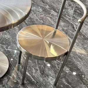 Thép không gỉ và gỗ Bảng điều khiển đồ nội thất thanh lịch <span class=keywords><strong>Bar</strong></span> ghế Hiện đại nhà phòng ăn <span class=keywords><strong>Bar</strong></span> bảng và phân Set - Product Image 4