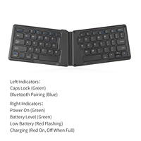 Keyboard Ergonomis Lipat Universal Mini Portabel Ultra-Tipis Nirkabel untuk iPhone Microsoft Surface Laptop