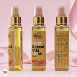 Aceite Corporal Tradicional Africano de Zanahoria, Coco y Karité al por Mayor para Spa y Cuidado Corporal - Product Image 1