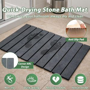 Alfombrillas de Baño Plegables de Piedra de Diatomeas Antideslizantes de Lujo para Hotel, Alfombrillas de Secado Rápido para Baño, Cocina y Encimera - Product Image 6