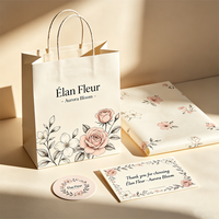 Boîte d'emballage de bougies en carton écologique de luxe personnalisée, avec pelliculage mat, pour promotion d'exposition, matériaux de promotion, autocollant en papier de soie et carte de remerciement