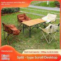 Ensemble table et chaises de camping, pêche, extérieur, pliable, portable, avec rangement, en acier au carbone, pour la plage, style décontracté, chaise lune
