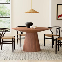 Table de restaurant en bois au design moderne, forme personnalisée pour mobilier de restaurant