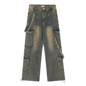 Jeans Retro 2025 para Hombre, Bordados, 100% Algodón, Modelo <span class=keywords><strong>Netflix</strong></span>, Estilo Spice Girls, Diseño Urbano, Peso Medio, Cintura Media - Product Image 1