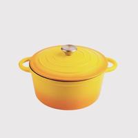 Vente en gros Marmite en fonte émaillée Batterie de cuisine Ensemble de casseroles pour four hollandais Marmite à ragoût Marmite à soupe à double oreille avec couvercle