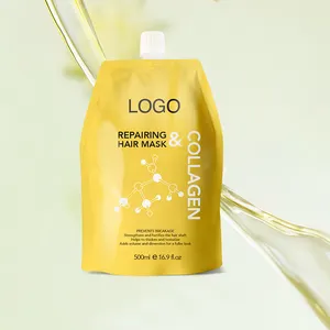 Personnaliser votre logo à usage professionnel masque capillaire revitalisant en profondeur protéine de kératine collagène pour les cheveux secs abîmés