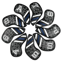 Housse de protection pour fers de golf motif pentagramme noir et blanc en stock – Accessoires de golf