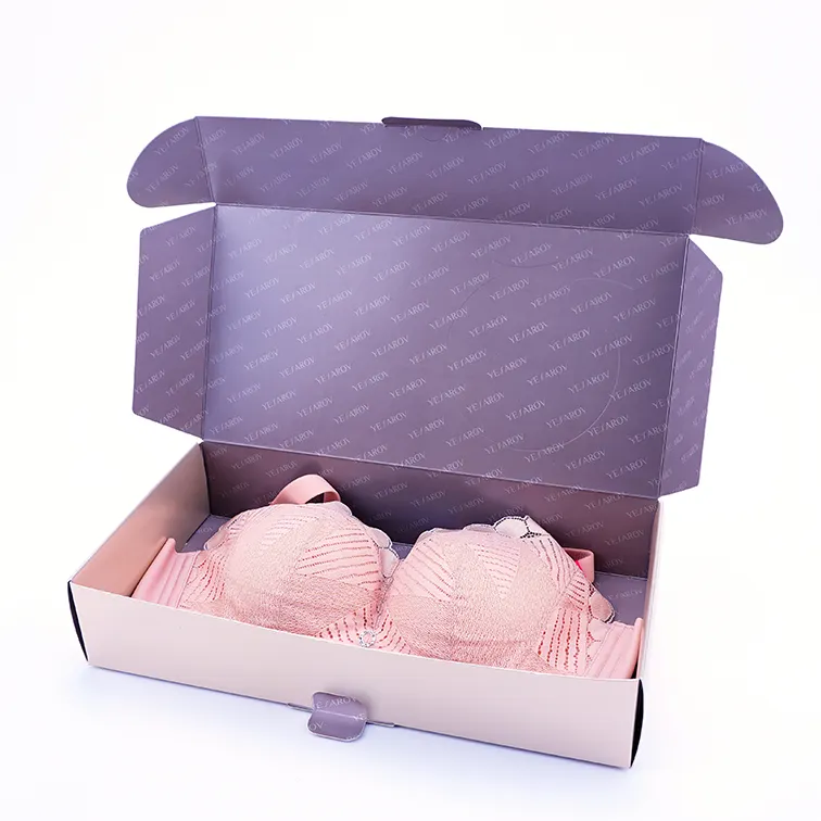 Caixas de transporte personalizado com logotipo embalagem pequeno negócio preto mailer atacado papelão caixa de transporte para lingerie underwear