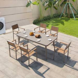 Ensemble de chaises modernes d'extérieur en alliage d'aluminium imperméable et résistant au soleil Table à manger pour restaurant - Product Image 2