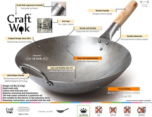 Không dính Trung Quốc Chảo Pan trên bán thép carbon woks & xào chảo với kim loại hoặc gỗ xử lý đồ nấu nướng - Product Image 3