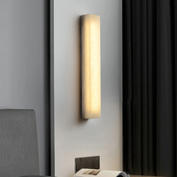Applique murale LED en marbre de style chinois moderne, avec finition laiton cuivré, design simple et nouveau, pour salon et maison