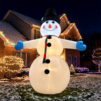 Bonhomme de neige gonflable géant de Noël, grand bonhomme de neige gonflable d'extérieur pour la cour, le centre commercial, la décoration de vacances