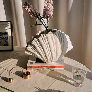 Vasi in Ceramica a Forma di <span class=keywords><strong>Conchiglia</strong></span>, Ornamenti Decorativi Artigianali Unici in Terracotta - Product Image 2