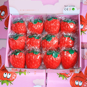 Cute Strawberry Shape Mini Squishy Ball Soft Silicone TPR Squeeze <b>Toy</b> Stress Relief Anti-Anxiety Decompression <b>Toy</b> 5-7 Years - Product Image 1