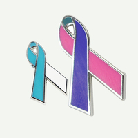 Cadeaux promotionnels Insigne de broche de cancer du sein personnalisé ruban d'épilepsie du côlon rose violet vert combattant de sensibilisation à l'autisme épinglette
