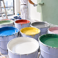 Peinture au latex à base d'eau sans produits toxiques, prix usine OEM ODM, pour murs intérieurs et extérieurs, revêtement mural acrylique sans APEO
