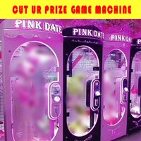 LIFUN Machine à grue en métal rose à monnayeur, jeu d'échange de prix d'arcade, machine à couper les prix avec garantie d'un an