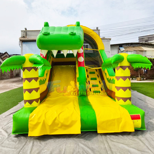 Kids party jumper bounce house bouncy castle toboggan gonflable inflatable commercial crocodile slide - Product Image 3