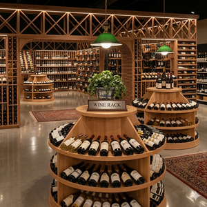 Armoire à vin <span class=keywords><strong>de</strong></span> luxe, meuble bar mural, casier à vin mural en bois, support pour bouteilles, présentoir mural pour bouteilles, cave à vin murale - Product Image 1