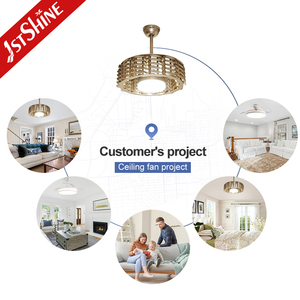 1stshine LED Ventilador <span class=keywords><strong>de</strong></span> techo Iluminación LED <span class=keywords><strong>de</strong></span> 3 colores Ventilador <span class=keywords><strong>de</strong></span> techo <span class=keywords><strong>de</strong></span> color dorado decorativo <span class=keywords><strong>de</strong></span> lujo Sin aspas con control remoto - Product Image 5