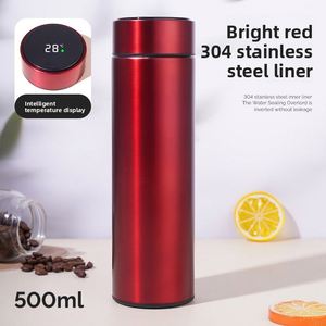 X527 Custom 100pcs 500ml 304 Stainless Steel Led Display Smart Cup With Double Wall <b>Filter</b> Child Gift Straight Tumbler <b>Bottle</b> - Product Image 4