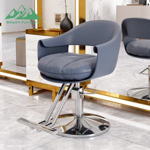 Chaise de salon élégante Wayon, en cuir beige, réglable hydrauliquement, pour les salons de coiffure haut de gamme - Product Image 4