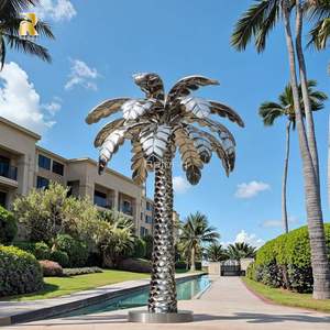 Resong thiết kế hình học hiện đại lớn thép không gỉ cây cọ điêu khắc cho ngoài trời thành phố trang trí nội thất - Product Image 4