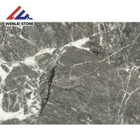 Wenlei Vente en gros de marbre naturel gris à motif blanc, épaisseur 18 à 20 mm, décoration murale et de sol, dalle de marbre moderne polie