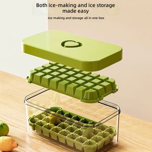 Bandeja de silicona cuadrada de grado alimenticio para cubitos de hielo con tapa, congelación rápida y fácil desmolde, capacidad de 0.1-10L, juego de almacenamiento para hacer hielo en el hogar - Product Image 3