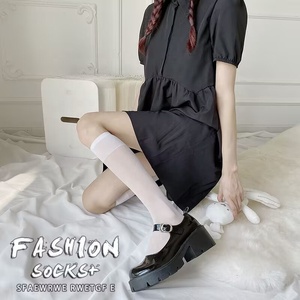 Chaussettes fines d'été, bas transparents en soie noire, bas longs jusqu'à la cuisse, JK tendance, <span class=keywords><strong>sexy</strong></span>, chaussettes blanches pour femmes - Product Image 6