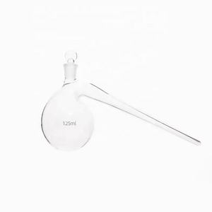 Tiandi Lab 125ml Vidro De Destilação Retorta Com Fundo Redondo e Rolha De Vidro Chão - Product Image 1