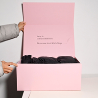 Boîte cadeau personnalisée, carton rigide noir de 2 mm d'épaisseur, impression avec revêtement UV, boîte magnétique de grande taille pour vêtements, emballage de luxe