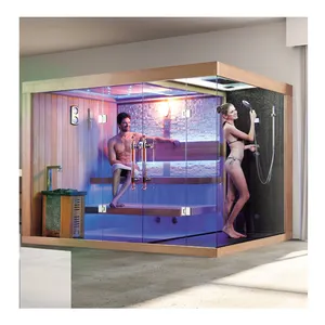 wooden steam cabinet/ acrylic steam shower sauna house/ dry steam room