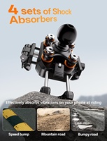 Support de téléphone universel pour moto, antivol, déverrouillage rapide, léger, 360 °   Rotation avec amortisseur en caoutchouc pour la conduite