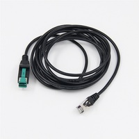 Cable Micro-USB Datalogic 8-0938-02 para máquinas POS, 12V RJ50, 2m, conector para escáner de código de barras, escáner Helix, alimentado por impresora, trenzado de PVC