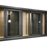 Fenêtre coulissante horizontale en alliage d'aluminium acoustique au design moderne avec stores, double vitrage isolant, réduction du bruit pour appartement
