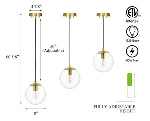 مصنع 1 مصباح سقف زجاجي خفيف قلادة حديثة مطبخ العالم إضاءة قلادة صغيرة - Product Image 4