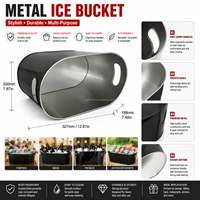 Seau à glace métallique personnalisé de 10 litres, bac à bière, refroidisseur de boissons, OEM ODM, grande capacité