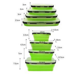 Rectangle 1200ml Silicone PP Lunch Box Set Durable Leakproof Microwavable Dishwasher Safe Meal Prep Collapsible Plastic Large - Product Image 4
