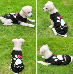 SinSky primavera y verano garra impresión lindo corazón pequeño perro ropa gato perro ropa de verano accesorios para mascotas perro chaleco ropa - Product Image 6