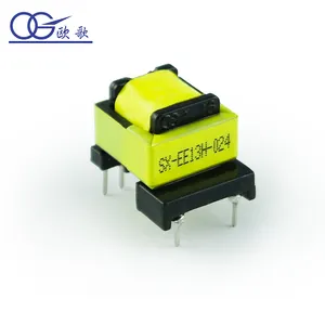 Transformador de alto voltaje monofásico de precio al por mayor 110 voltios a 220 voltios Step Up 5 + 4pin Ee13 Transformador