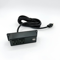 Multiprise murale avec 2 prises US et 2 ports USB pour bureau, établi et mobilier