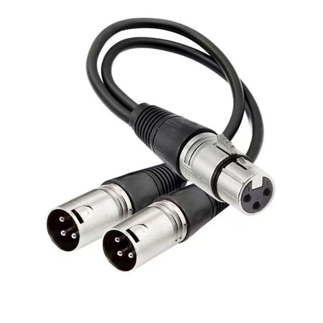 High Quality Mic Xlr Cable 3pin 1 Female to Xlr 2 Female Audio Microphone Speaker Splitter Cables