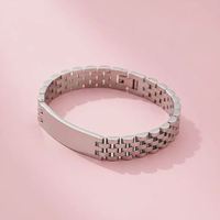 Bracelet simple en acier inoxydable pour homme, peut être gravé