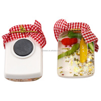 Aimant de réfrigérateur en acrylique en forme de pot avec figurine de fruits, paillettes et flotteurs personnalisés, décoration de maison en mouvement, promotion