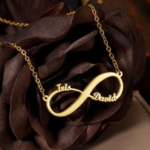 Collar de Acero Inoxidable con Letra Personalizada, Diseño Infinito, Chapado en Oro Sólido de 14k/18k, Resistente al Agua y al Deslustre, para Hombre y Mujer - Product Image 4