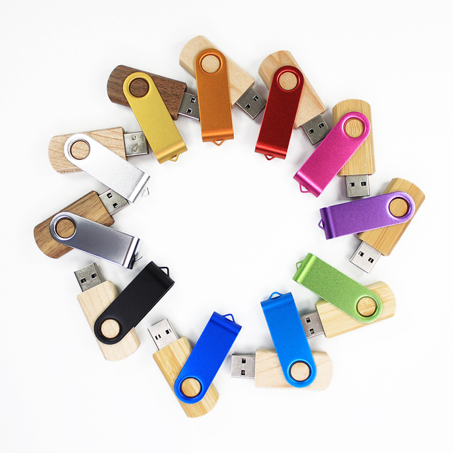 Swivel Wooden USB Flash Drive Gifts 4gb 8gb 16gb 32gb Free Custom Logo Bamboo Usb Stick 2.0 2gb 64gb Wood USB Pendrive Thumb