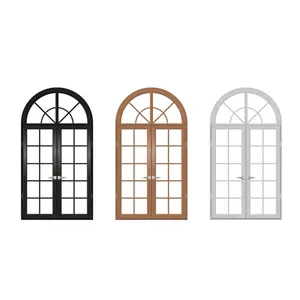 Fenêtre à battant horizontale en acier inoxydable de style européen et chinois, <span class=keywords><strong>vitrage</strong></span> <span class=keywords><strong>double</strong></span> incurvé/en arche, <span class=keywords><strong>baie</strong></span> en aluminium, antivol, pour hôtel - Product Image 1